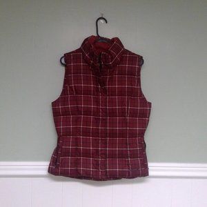 Red Plaid Puffy Vest with Matching Mittens